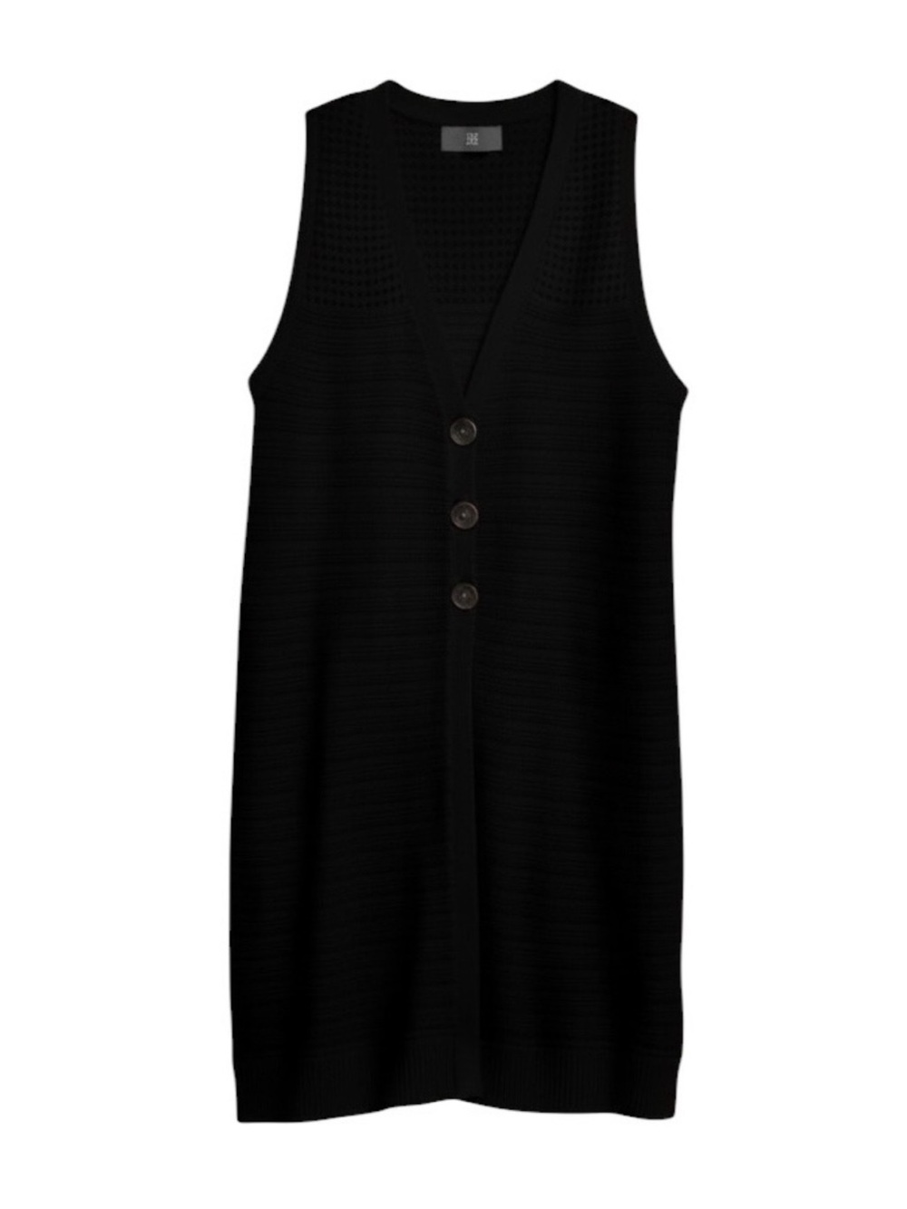 Banana Republic Janie Cotton Sweater Tunic Vest Black Size XL